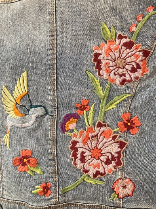 Jessica Simpson Embroidered Denim Jacket Sz XS - Picture 4 of 4